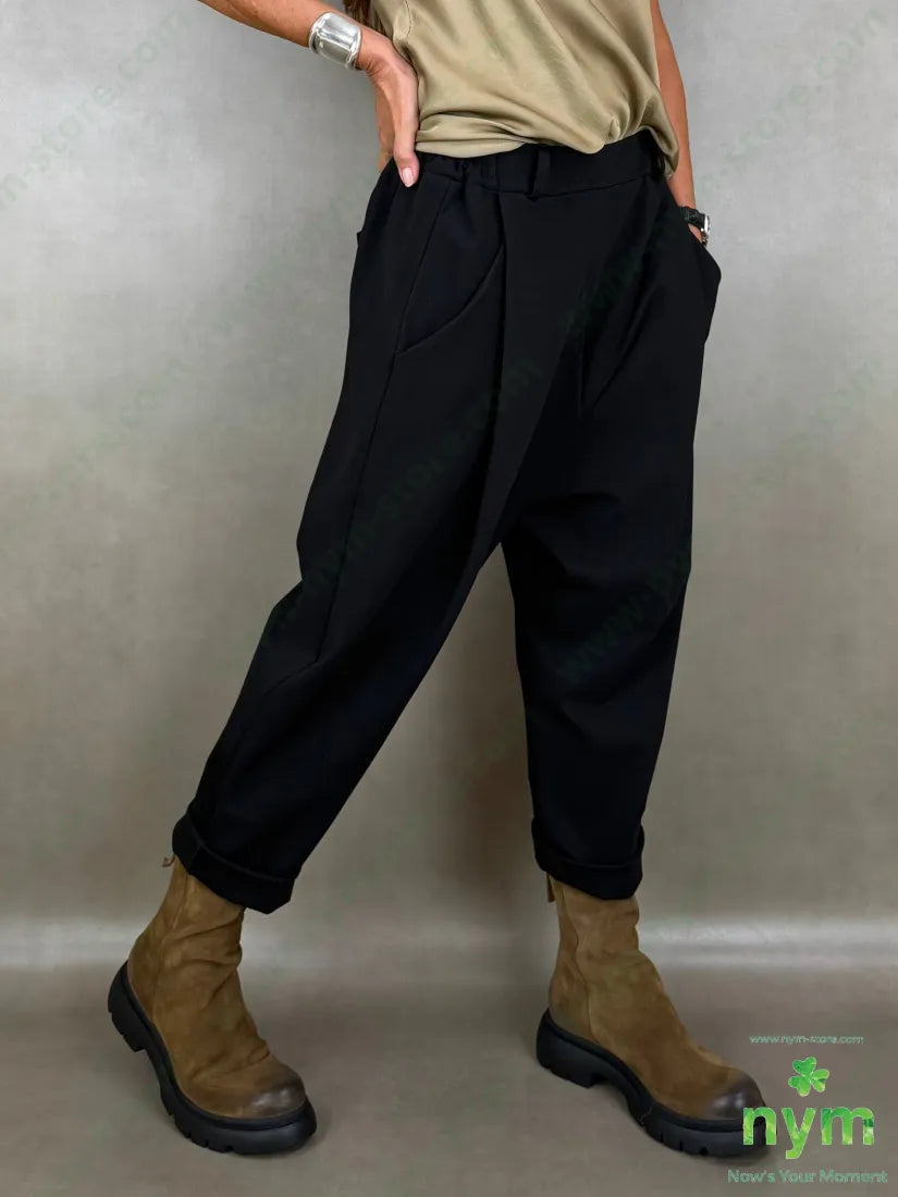 pantalone cavallo basso punto roma 65vi30ny5ea - U / NERO / AI26 - PANTALONE