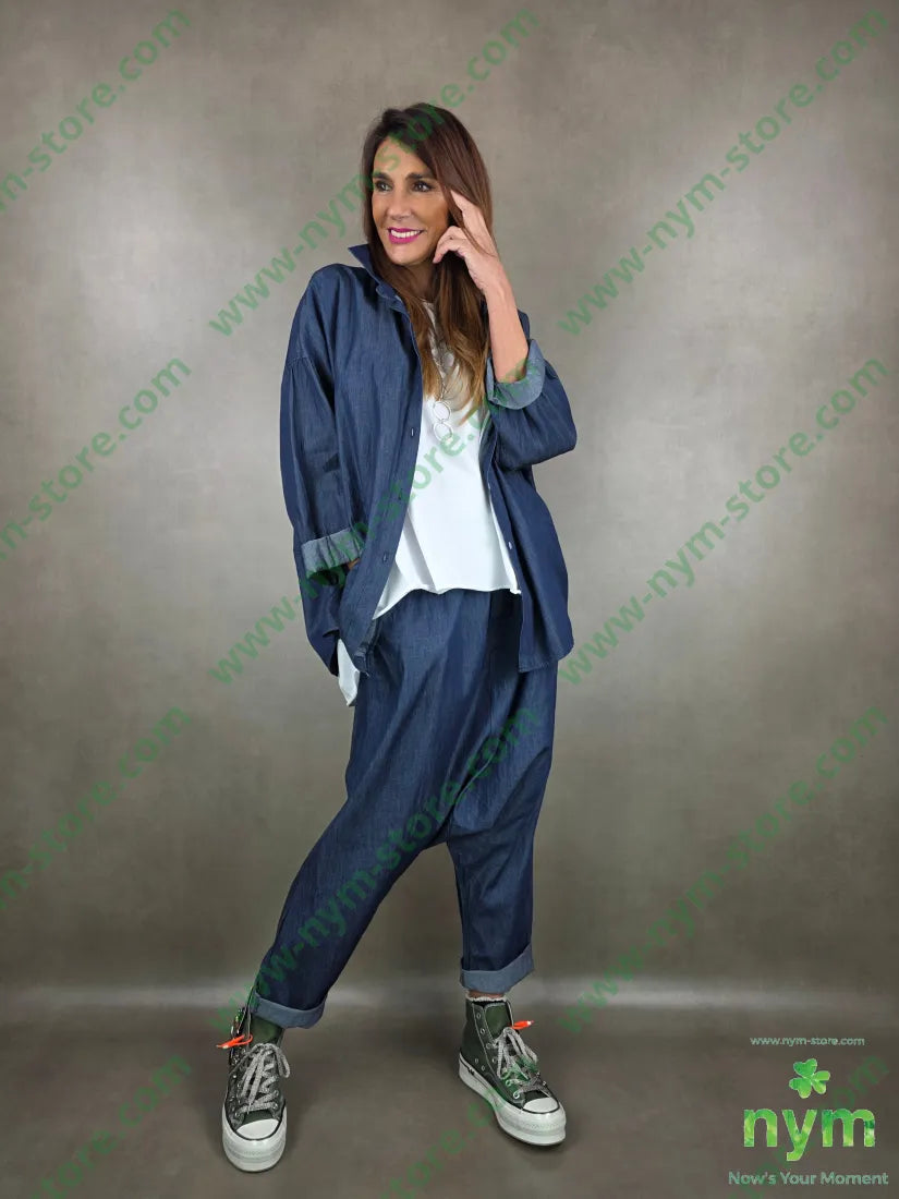 pantalone chambray 93co8ea U / DENIM / PE26 PANTALONE