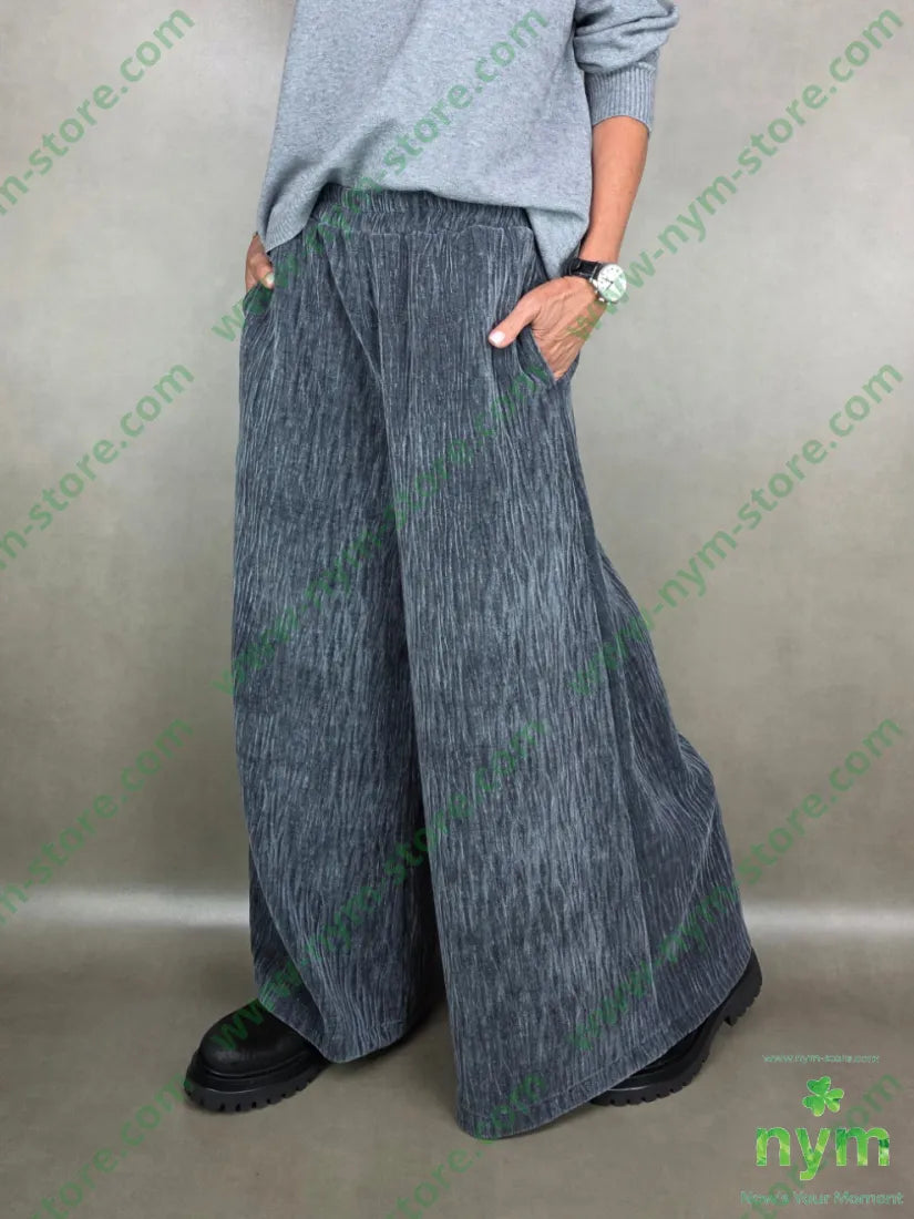 pantalone ciniglia goffrato 98pl2ea U / GRIGIO / AI25 PANTALONE