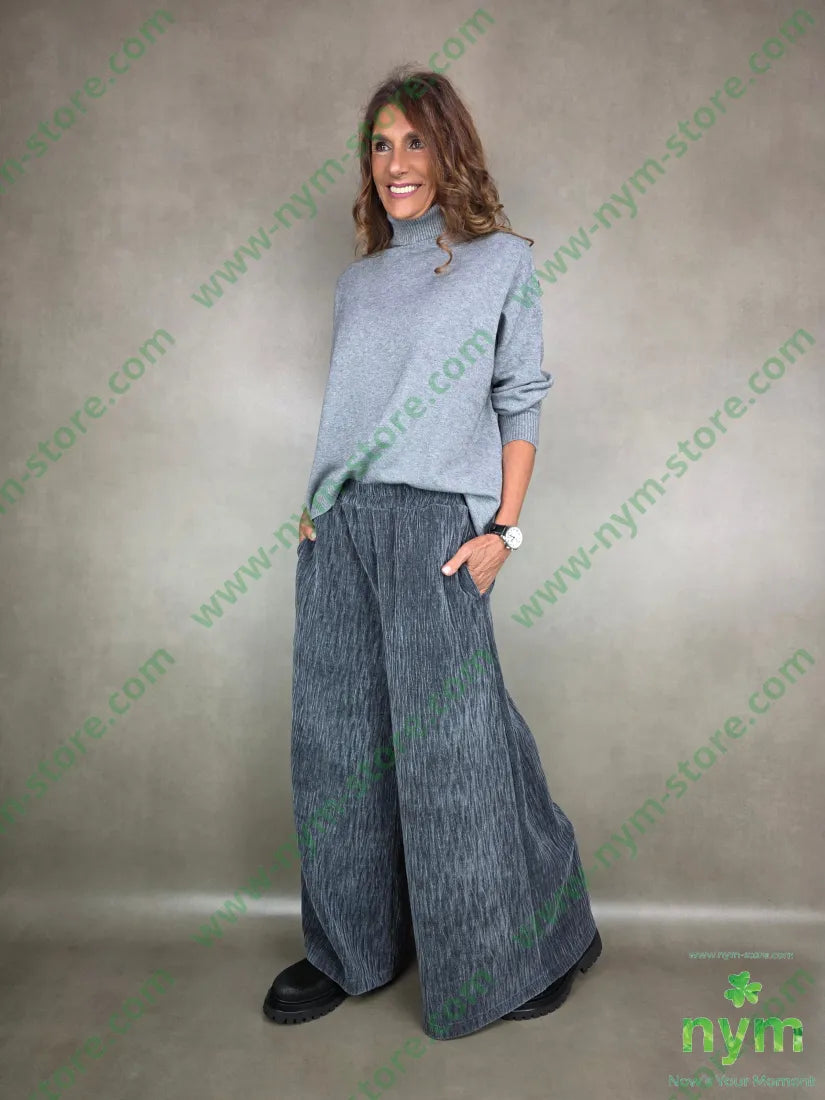 pantalone ciniglia goffrato 98pl2ea U / GRIGIO / AI25 PANTALONE