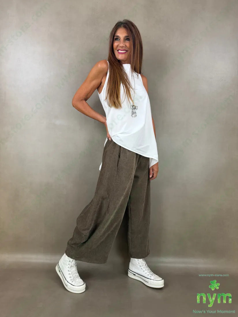 pantalone ciniglia largo 84pl11ly3vi2ea - U / FANGO / AI26 - PANTALONE
