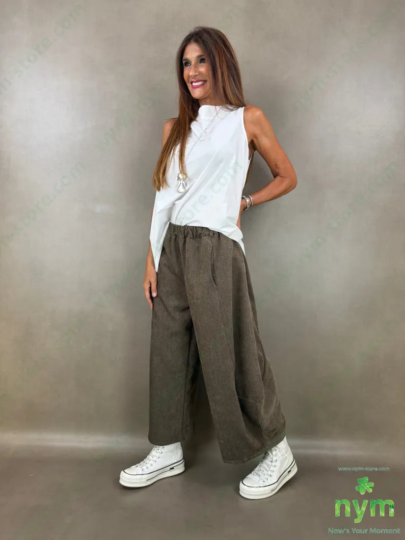pantalone ciniglia largo 84pl11ly3vi2ea - U / FANGO / AI26 - PANTALONE