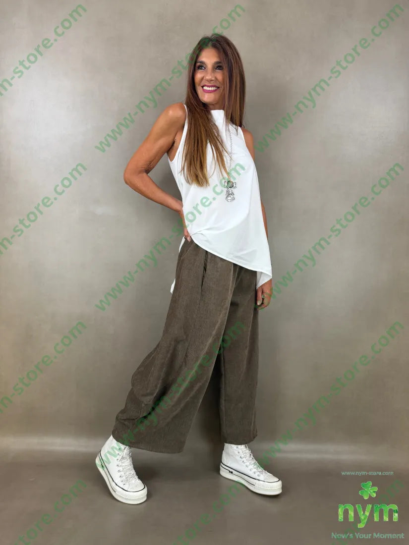 pantalone ciniglia largo 84pl11ly3vi2ea - U / FANGO / AI26 - PANTALONE