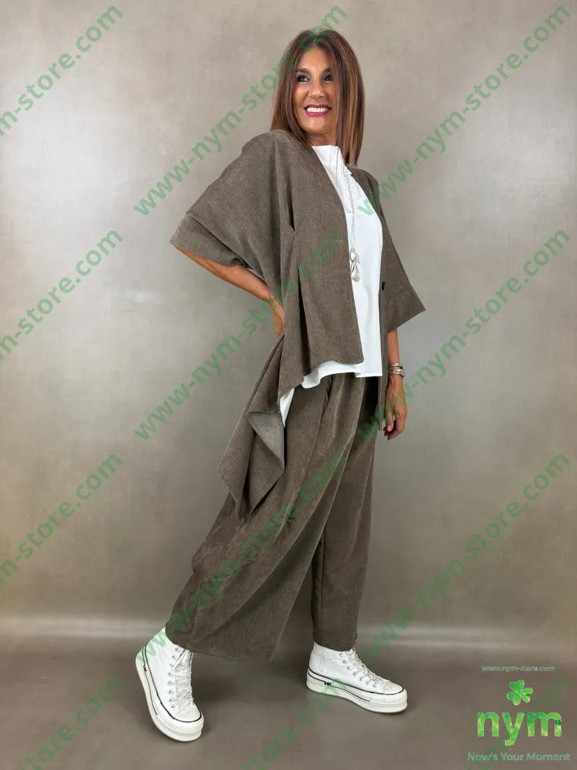 pantalone ciniglia largo 84pl11ly3vi2ea - U / FANGO / AI26 - PANTALONE