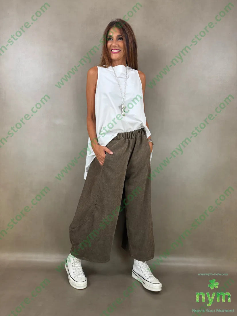 pantalone ciniglia largo 84pl11ly3vi2ea - U / FANGO / AI26 - PANTALONE