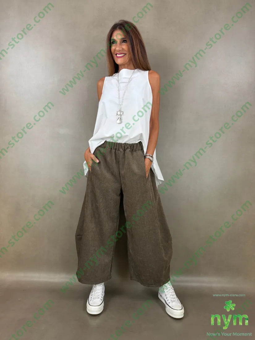 pantalone ciniglia largo 84pl11ly3vi2ea - U / FANGO / AI26 - PANTALONE