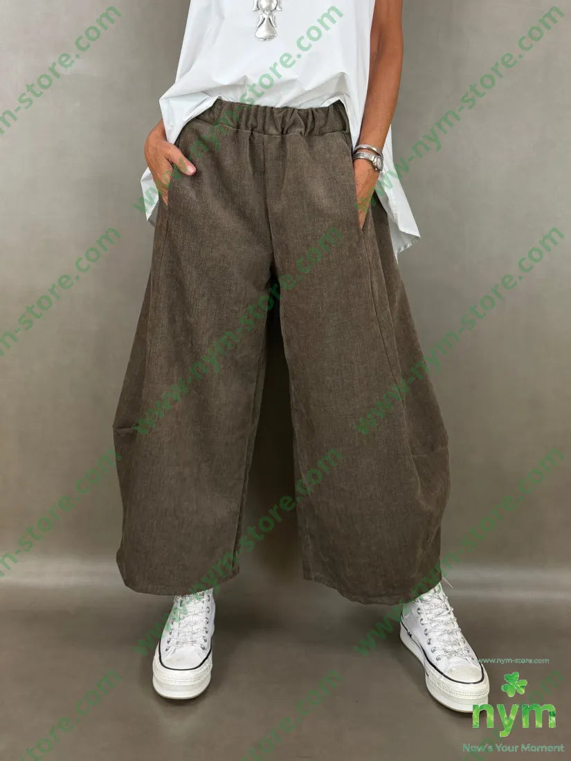 pantalone ciniglia largo 84pl11ly3vi2ea - U / FANGO / AI26 - PANTALONE