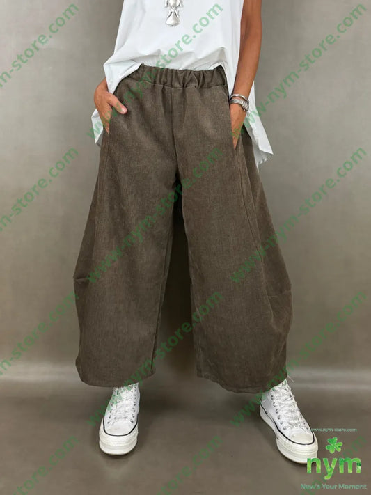 pantalone ciniglia largo 84pl11ly3vi2ea - U / FANGO / AI26 - PANTALONE