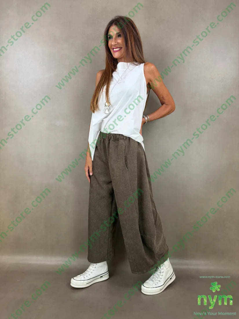 pantalone ciniglia largo 84pl11ly3vi2ea - U / FANGO / AI26 - PANTALONE