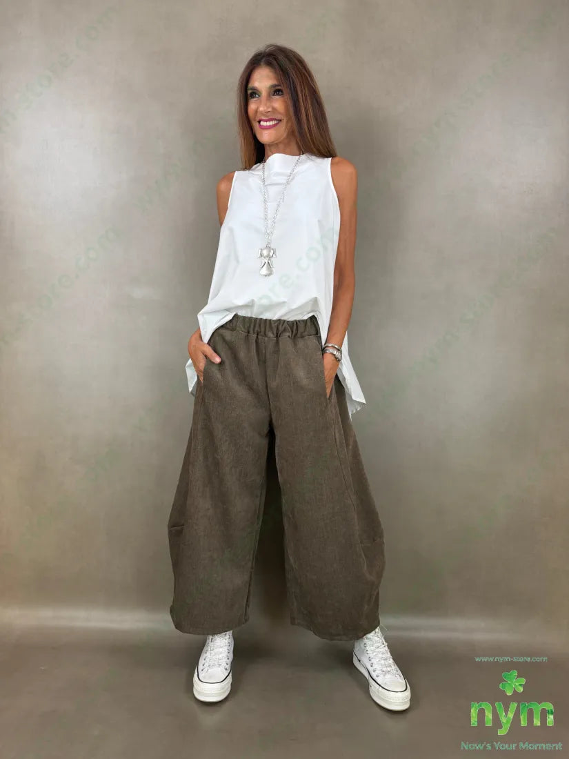 pantalone ciniglia largo 84pl11ly3vi2ea - U / FANGO / AI26 - PANTALONE