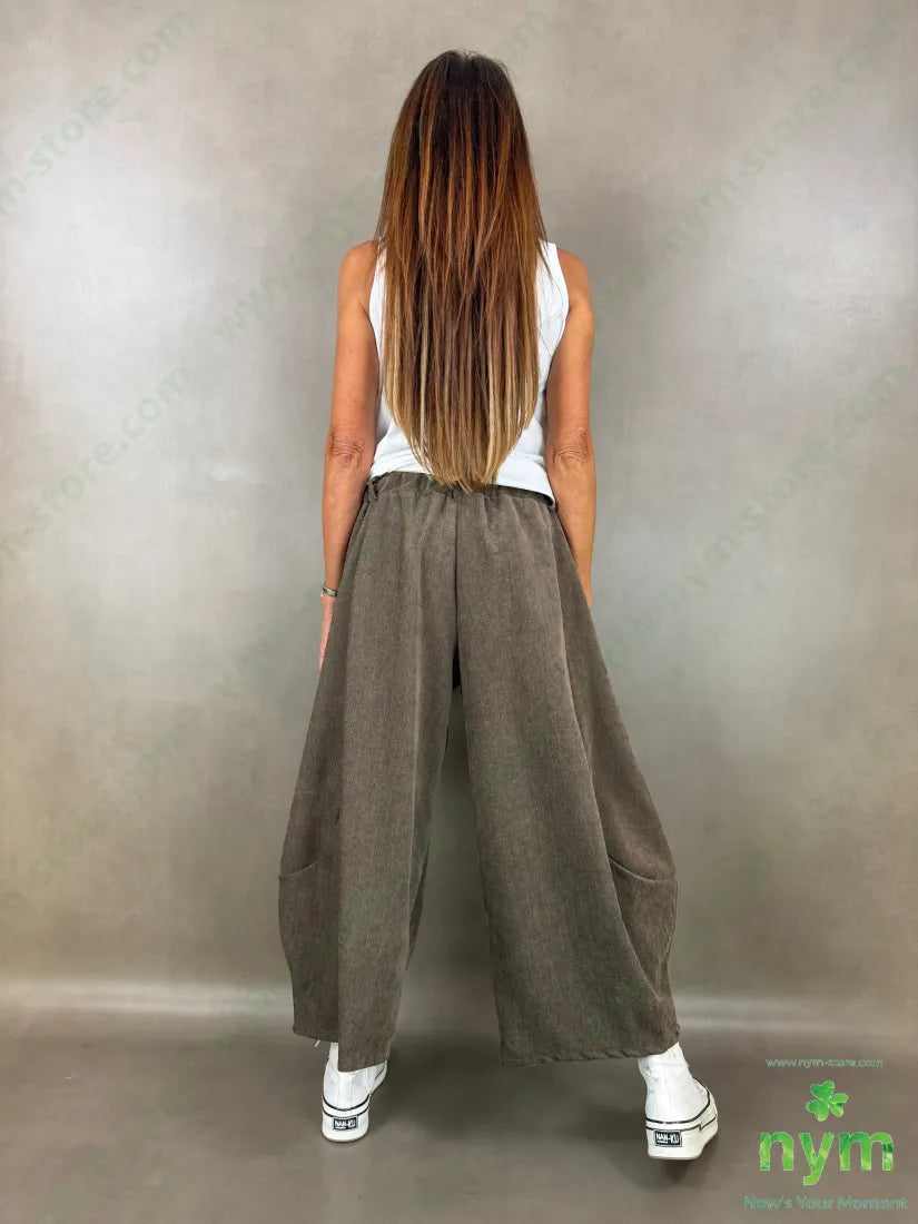 pantalone ciniglia largo 84pl11ly3vi2ea - U / FANGO / AI26 - PANTALONE
