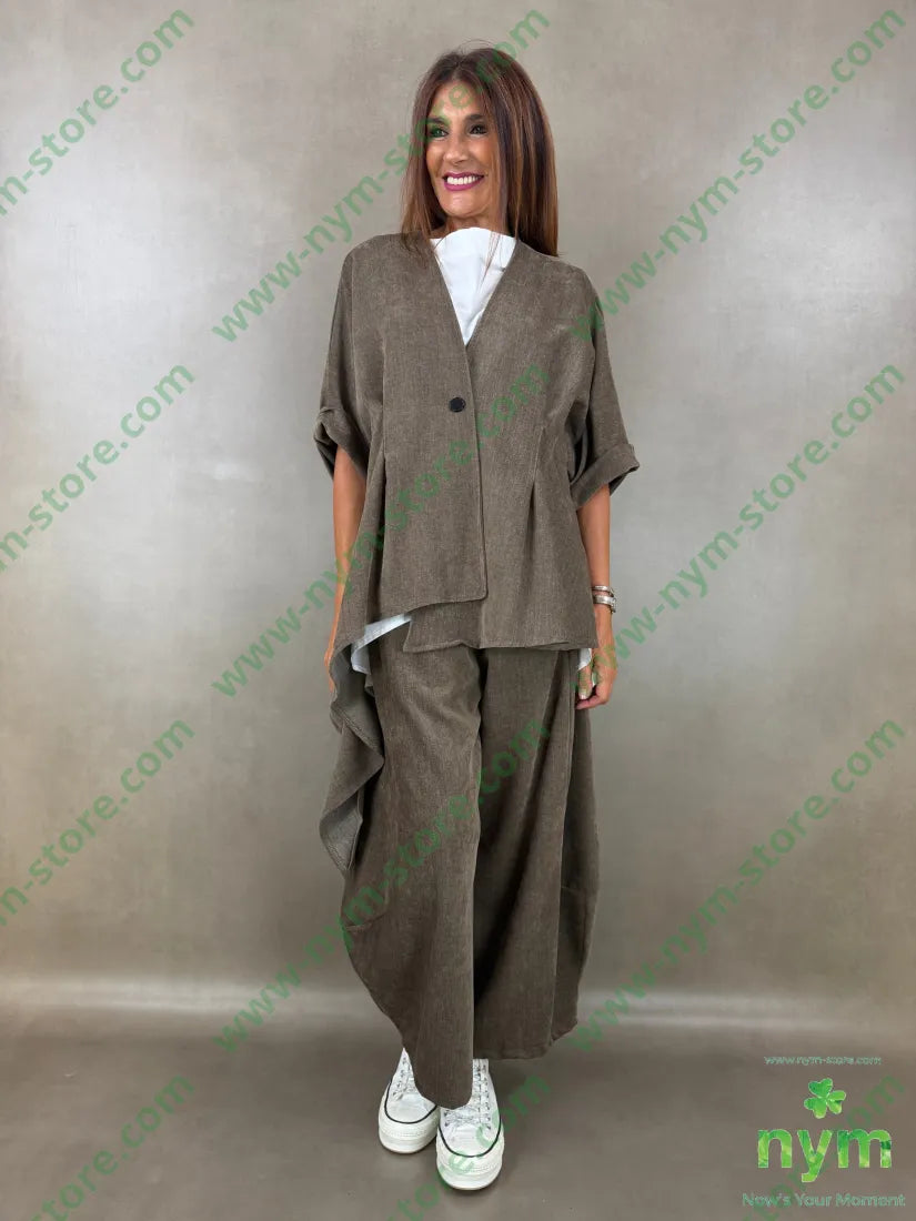 pantalone ciniglia largo 84pl11ly3vi2ea - U / FANGO / AI26 - PANTALONE