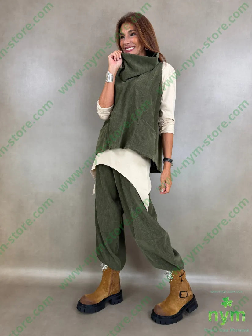pantalone ciniglia tasca bordo 81pl12ly2ea5ry - U / MILITARE / AI26 - PANTALONE