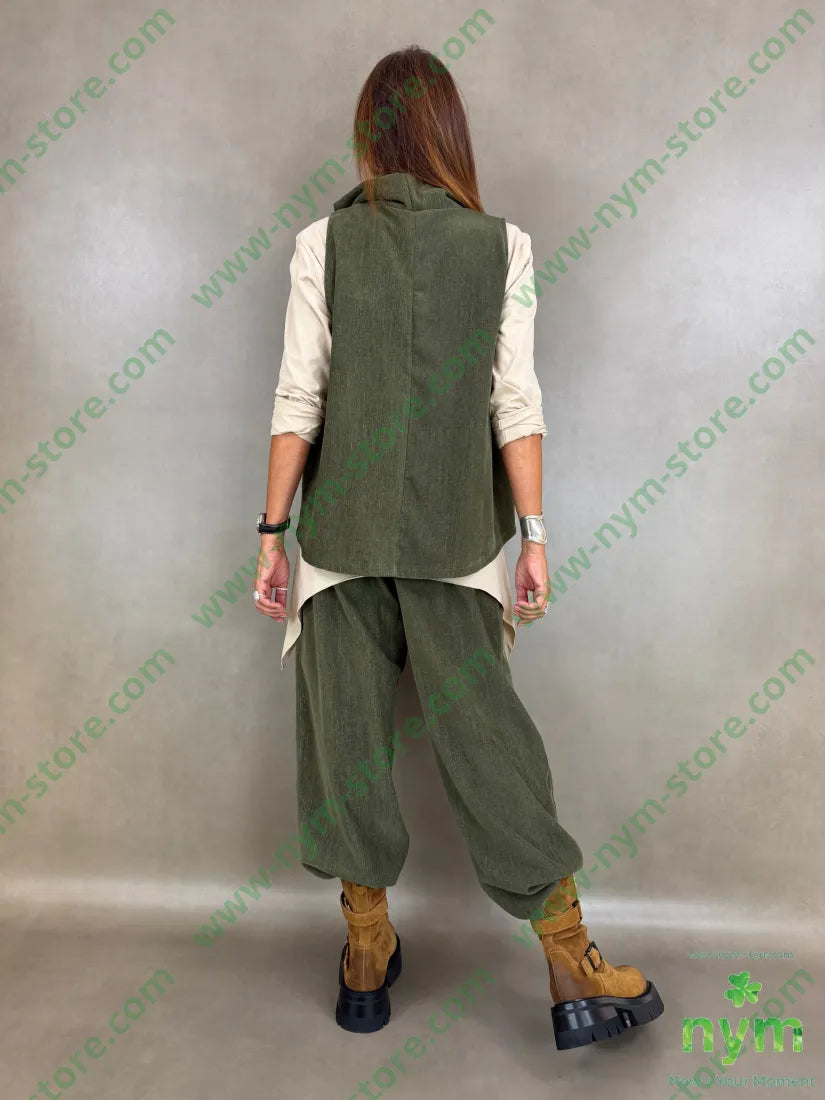 pantalone ciniglia tasca bordo 81pl12ly2ea5ry - U / MILITARE / AI26 - PANTALONE