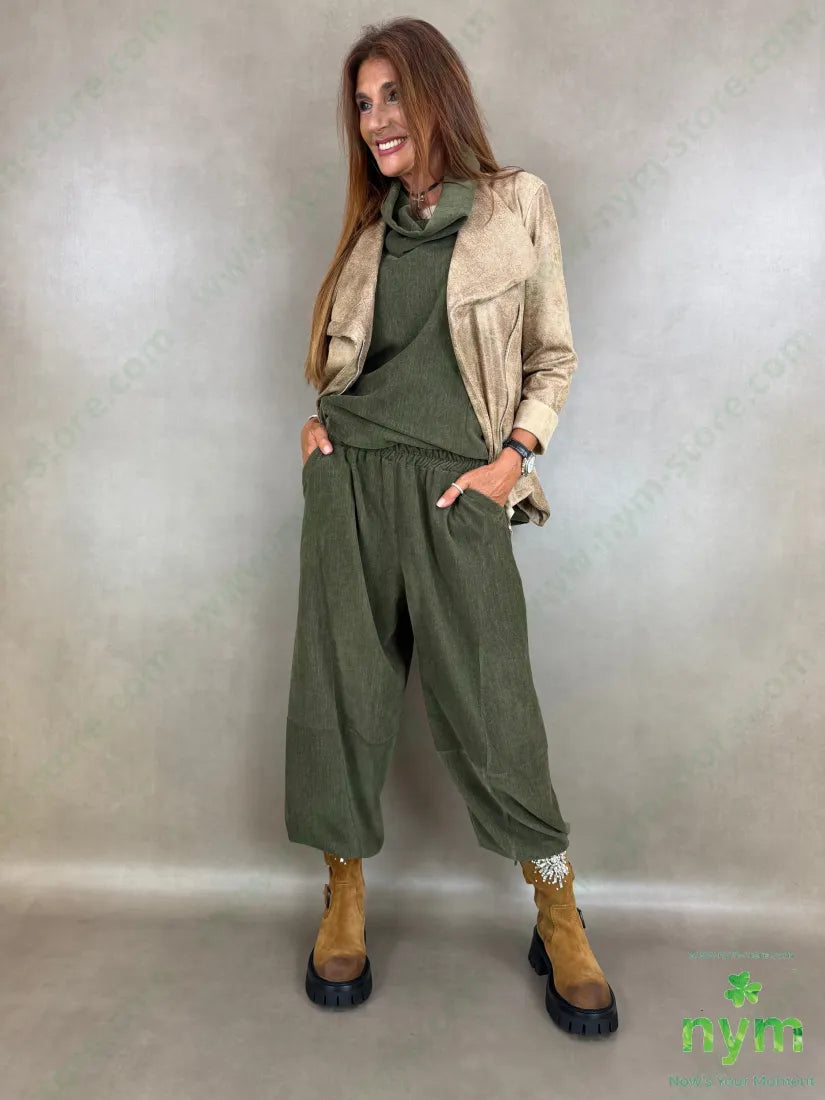 pantalone ciniglia tasca bordo 81pl12ly2ea5ry - U / MILITARE / AI26 - PANTALONE