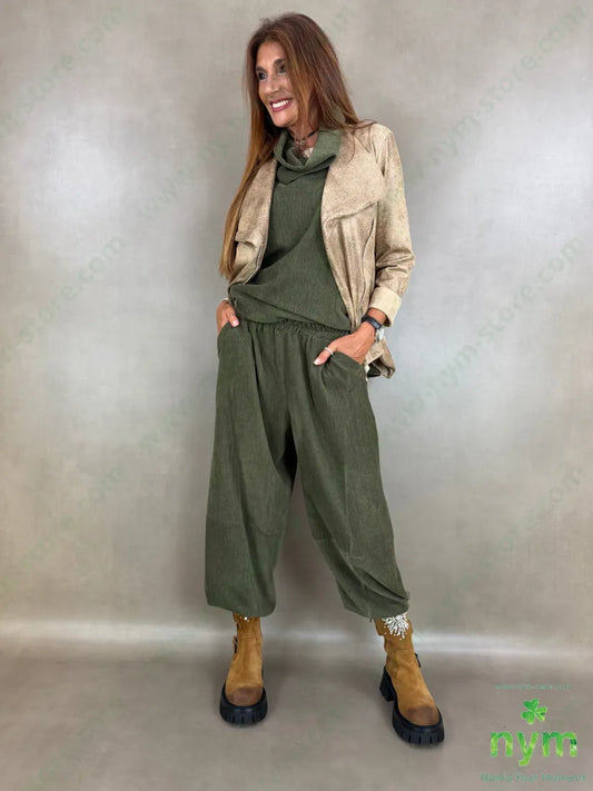 pantalone ciniglia tasca bordo 81pl12ly2ea5ry - U / MILITARE / AI26 - PANTALONE