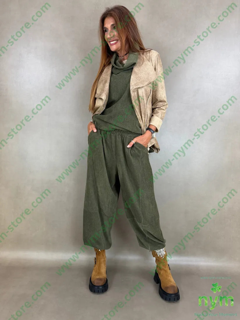 pantalone ciniglia tasca bordo 81pl12ly2ea5ry - U / MILITARE / AI26 - PANTALONE