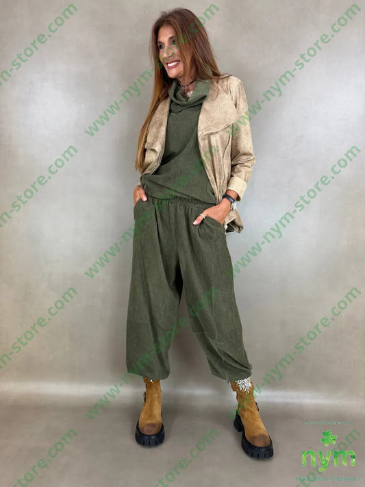 pantalone ciniglia tasca bordo 81pl12ly2ea5ry - U / MILITARE / AI26 - PANTALONE