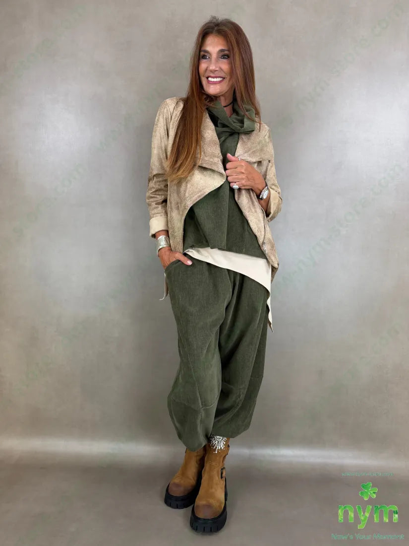 pantalone ciniglia tasca bordo 81pl12ly2ea5ry - U / MILITARE / AI26 - PANTALONE