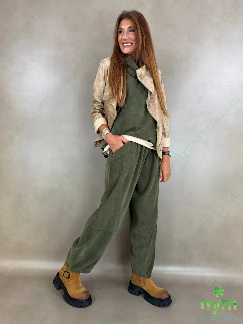 pantalone ciniglia tasca bordo 81pl12ly2ea5ry - U / MILITARE / AI26 - PANTALONE