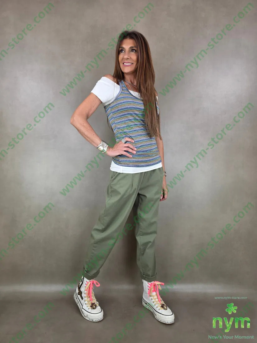 pantalone con elastico chinos 98co2ea - PANTALONE