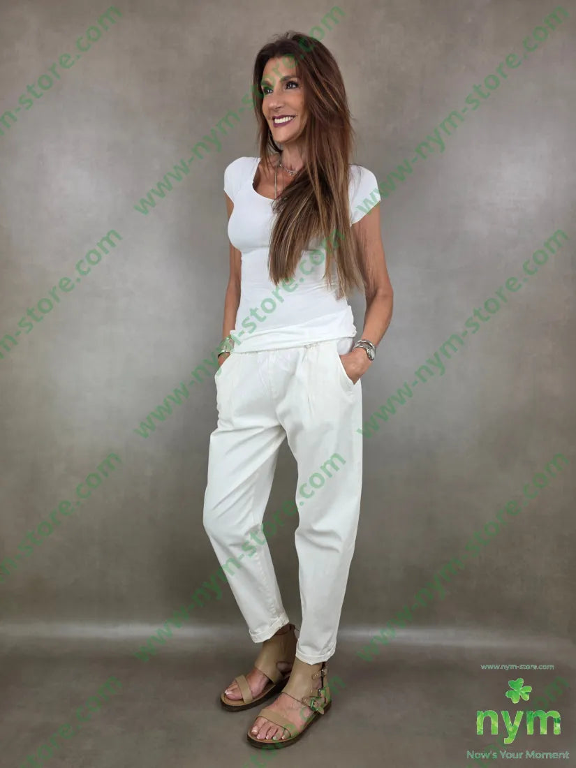 pantalone con elastico chinos 98co2ea - PANTALONE