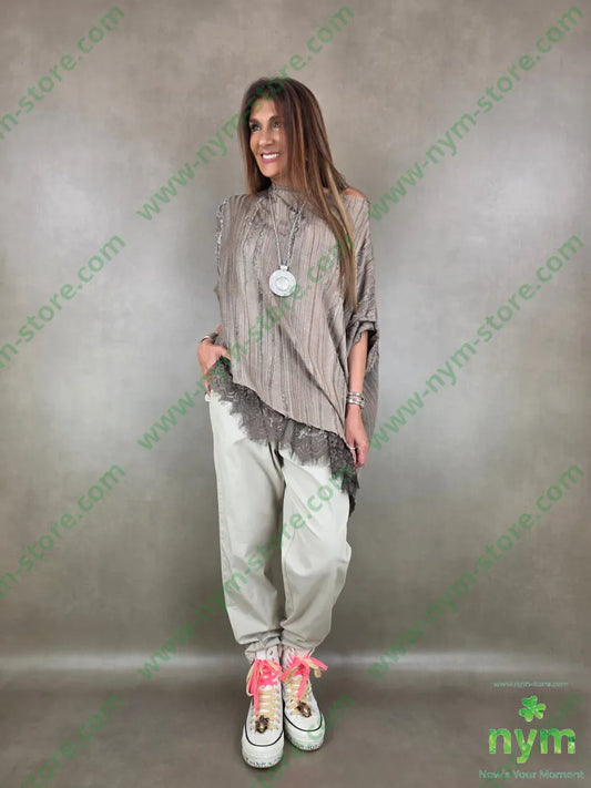 pantalone con elastico chinos 98co2ea - PANTALONE