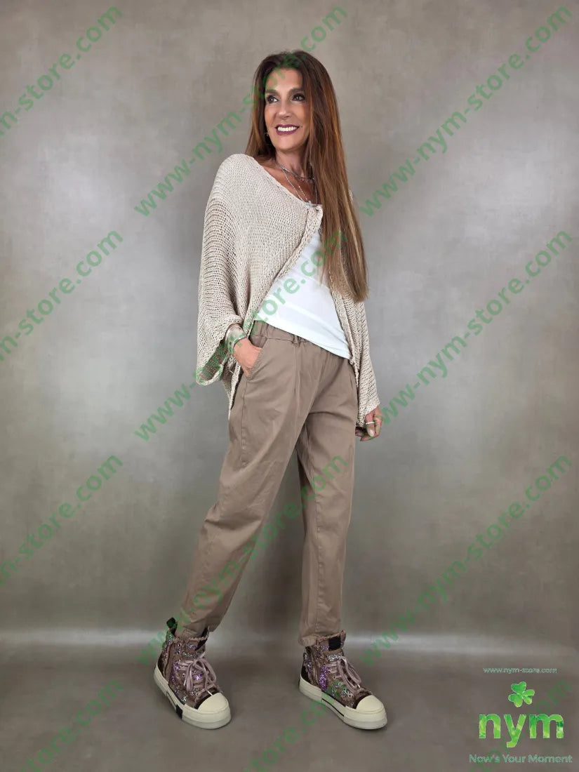 pantalone con elastico chinos 98co2ea - PANTALONE
