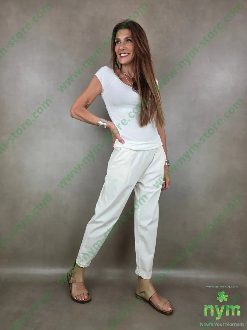 pantalone con elastico chinos 98co2ea - PANTALONE