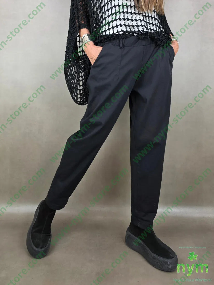 pantalone con elastico chinos 98co2ea - S / NERO / PE26 - PANTALONE