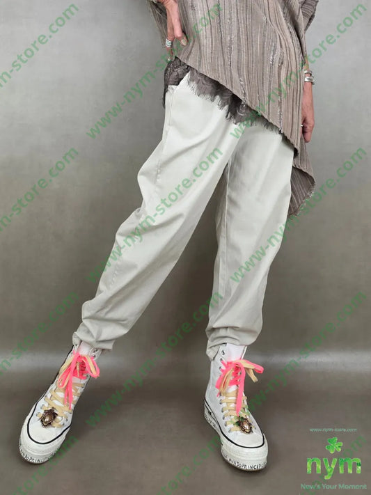 pantalone con elastico chinos 98co2ea - S / SABBIA / PE26 - PANTALONE