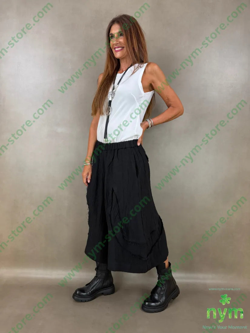 pantalone con strappi 80co20li - U / NERO / AI26 - PANTALONE