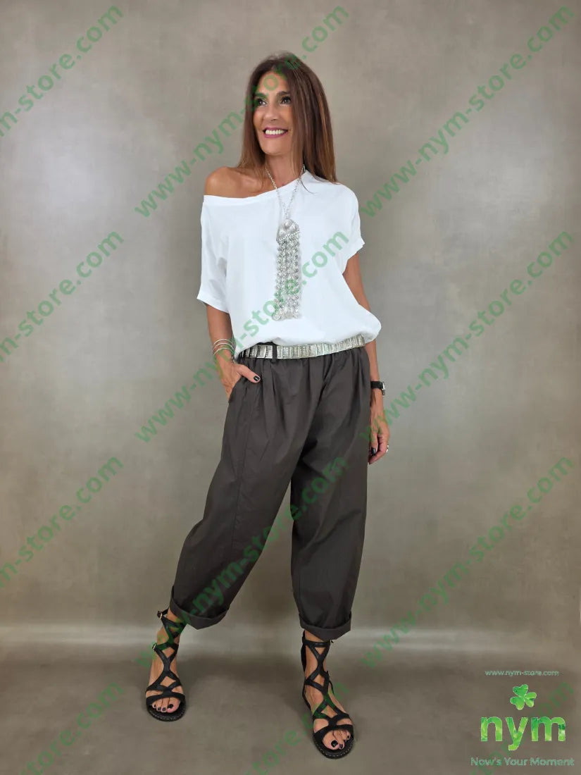 pantalone cotone due tasche applicate dto 98co2ea - PANTALONE