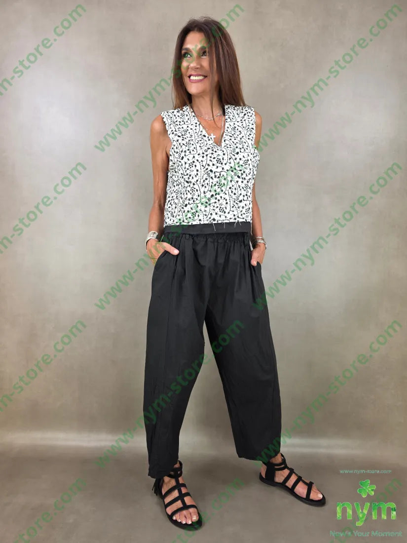 pantalone cotone due tasche applicate dto 98co2ea - U / NERO / PE26 - PANTALONE