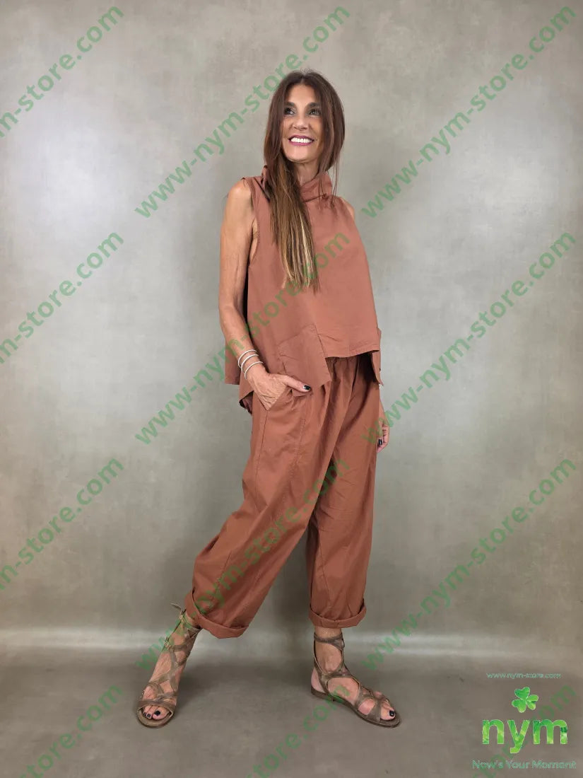 pantalone cotone due tasche applicate dto 98co2ea - PANTALONE