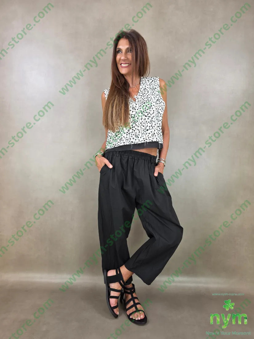 pantalone cotone due tasche applicate dto 98co2ea - U / NERO / PE26 - PANTALONE