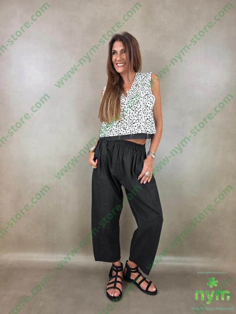 pantalone cotone due tasche applicate dto 98co2ea - U / NERO / PE26 - PANTALONE