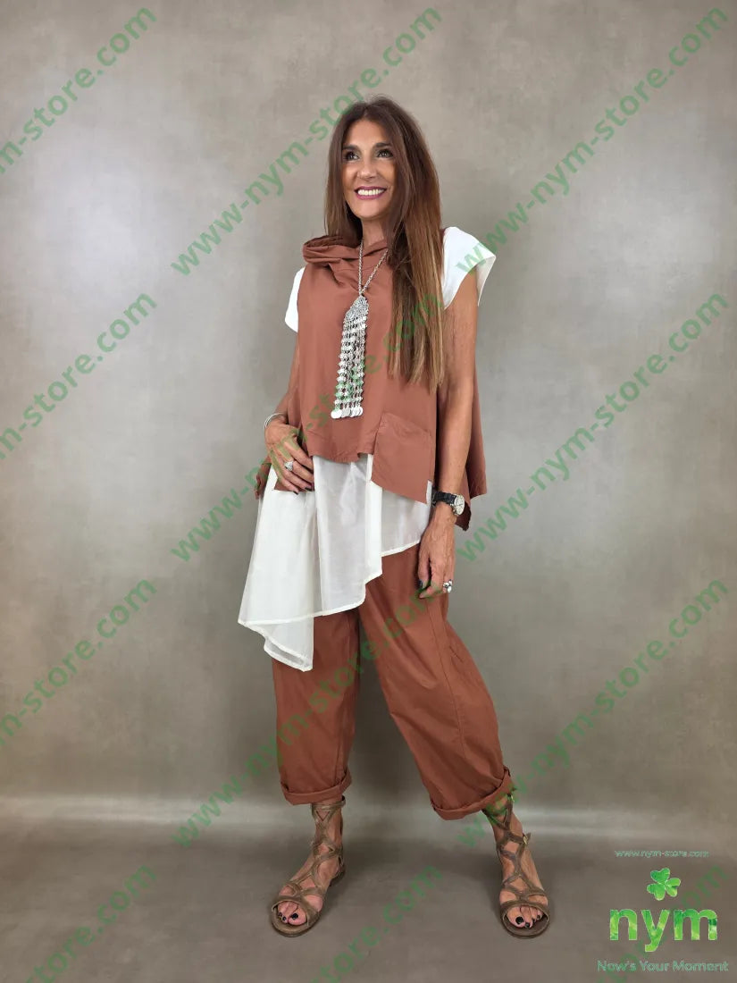 pantalone cotone due tasche applicate dto 98co2ea - PANTALONE