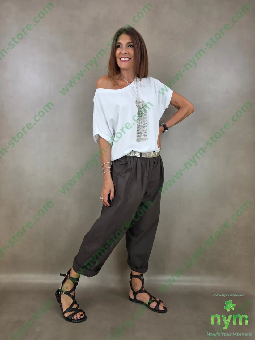 pantalone cotone due tasche applicate dto 98co2ea - PANTALONE