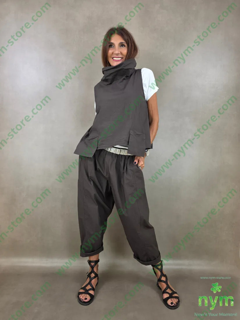 pantalone cotone due tasche applicate dto 98co2ea - PANTALONE