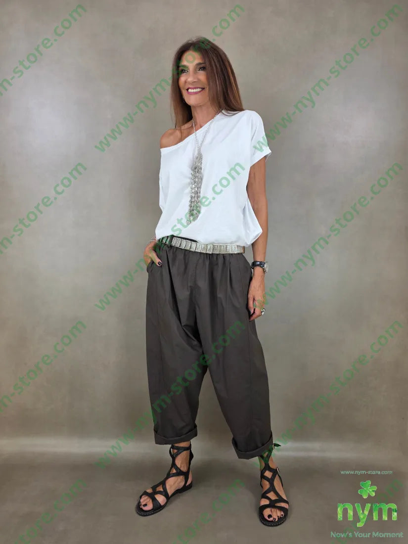 pantalone cotone due tasche applicate dto 98co2ea - PANTALONE