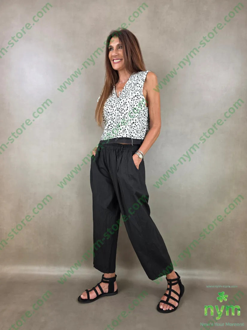 pantalone cotone due tasche applicate dto 98co2ea - U / NERO / PE26 - PANTALONE