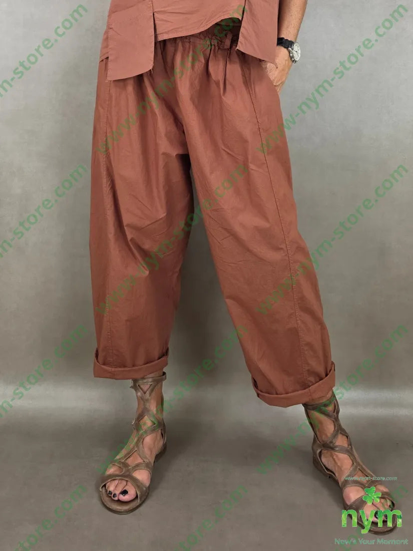 pantalone cotone due tasche applicate dto 98co2ea - U / RUGGINE / PE26 - PANTALONE