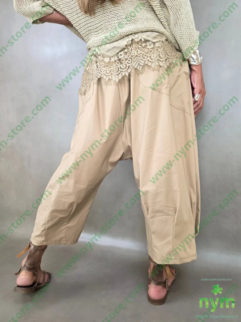 pantalone cotone ela con tasconi 71co26ny3ea - PANTALONE