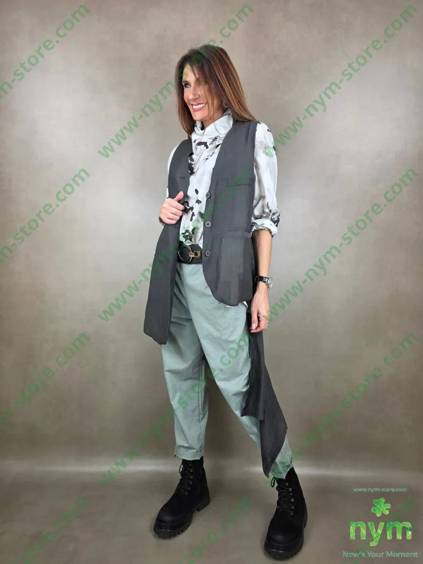 pantalone cotone melange 70co30pl U / ACQUA / PE26 PANTALONE