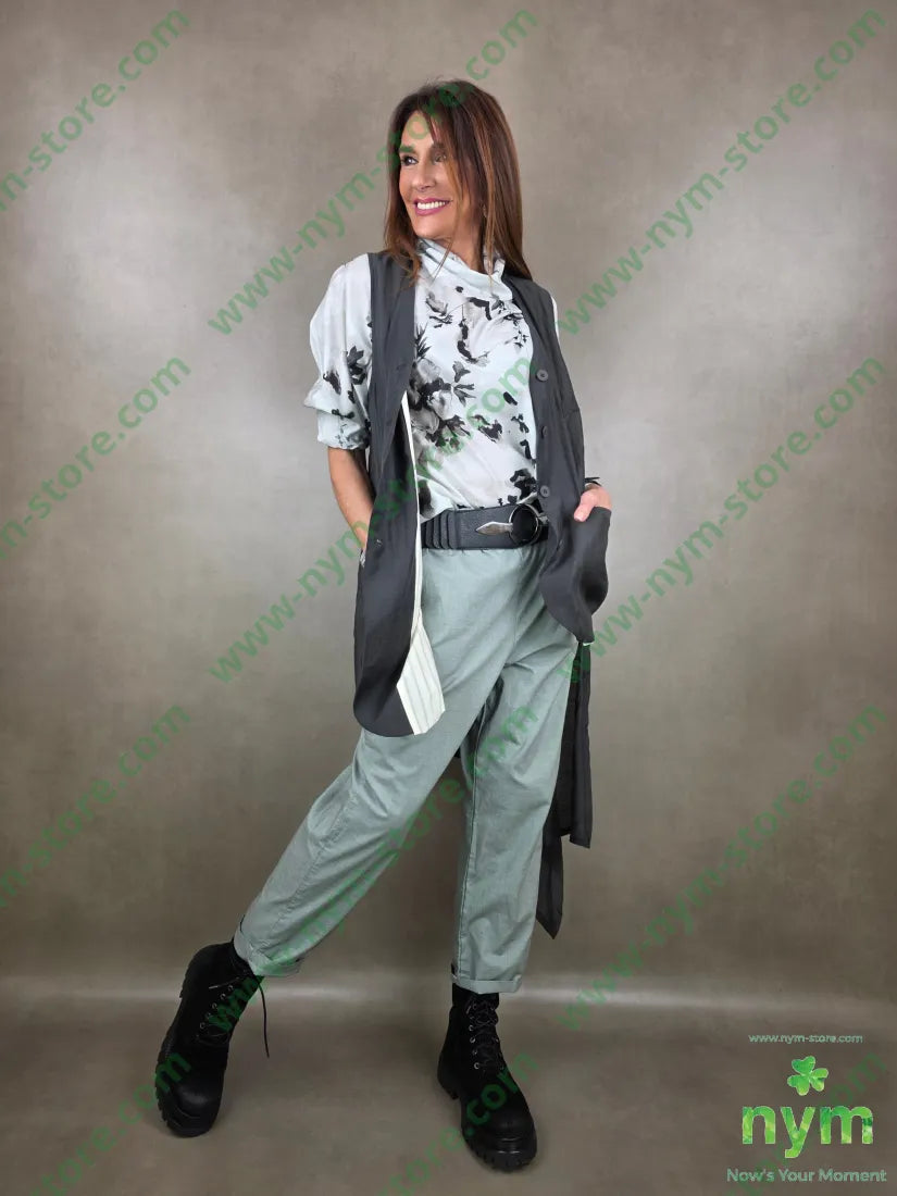 pantalone cotone melange 70co30pl U / ACQUA / PE26 PANTALONE