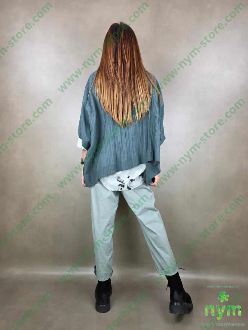 pantalone cotone melange 70co30pl U / ACQUA / PE26 PANTALONE