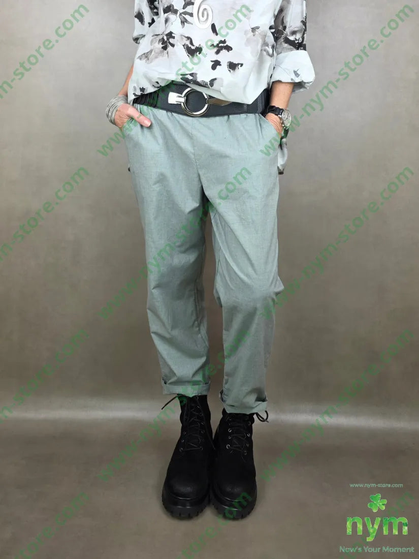 pantalone cotone melange 70co30pl U / ACQUA / PE26 PANTALONE