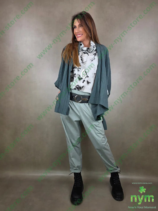 pantalone cotone melange 70co30pl U / ACQUA / PE26 PANTALONE