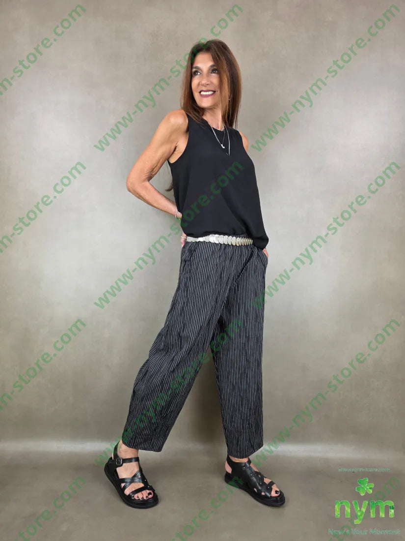 pantalone cotone righe sottili 100co - PANTALONE